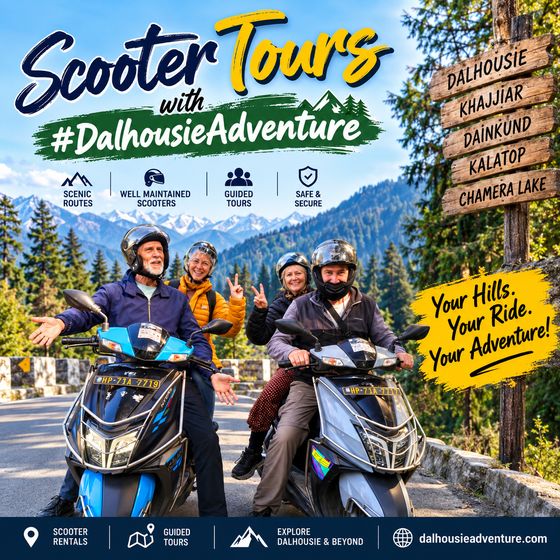 Scooter tours around Dalhousie, Khajjiar, Dainkund, Kalatop and Chamera Lake
